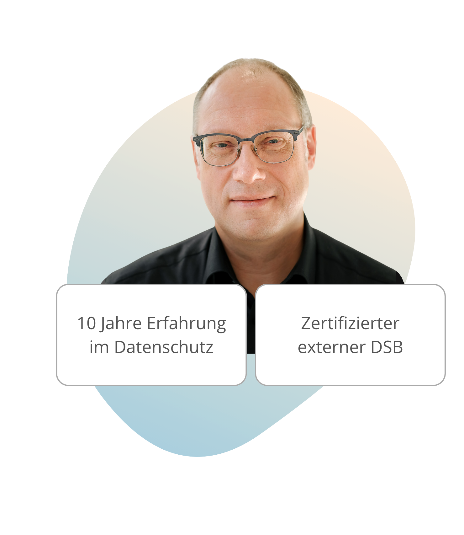 Auf dem Bild ist der Datenschutzbeauftragte Markus Sextro zu sehen. Er trägt eine Brille und ein schwarzes Hemd.
